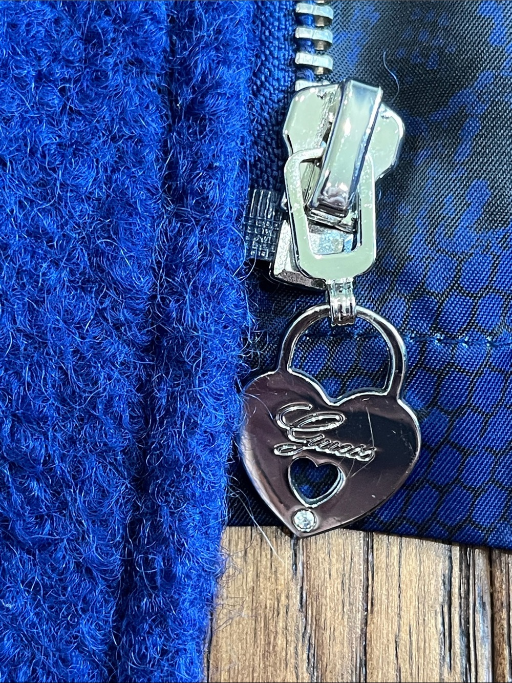GUESS Women's Cobalt Blue Zip-Front Trench Coat - Picture 6 of 8